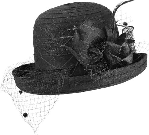 Fascinators Hat for Women, Organza Tea Party Headband Wedding Hat Headband Hairpin Fascinator Headpiece in Kuwait