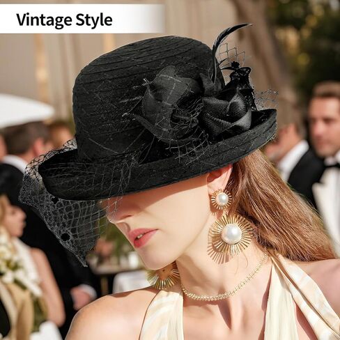 Fascinators Hat for Women, Organza Tea Party Headband Wedding Hat Headband Hairpin Fascinator Headpiece in Kuwait