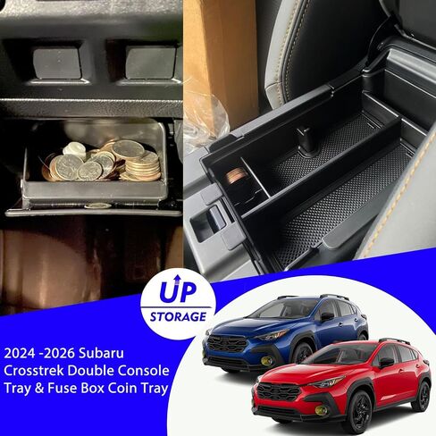 2024 2025 Crosstrek Center Console Organizer Tray for 2024 2025 Subaru Crosstrek 2024 Impreza Center Armrest Storage Box for Crosstrek 2024 Accessories Imprez Storage Box Double Layer in Saudi Arabia