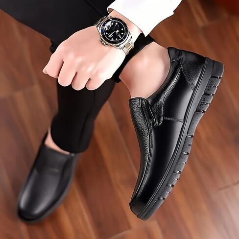 Men's Loafers - with Rubber Soles, a Simple Round Toe Design, Suitable for Both Casual and Business Occasions. in Saudi Arabia