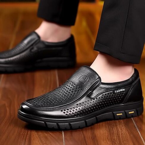 Men's Loafers - with Rubber Soles, a Simple Round Toe Design, Suitable for Both Casual and Business Occasions. in Saudi Arabia