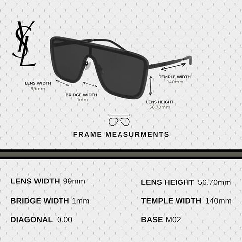 SAINT LAURENT SL 364 MASK shape Sunglasses + Bundle with eSHADES Luxury Eyewear Kit in Saudi Arabia
