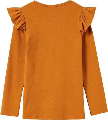 Girls Long Sleeve T-Shirt Cotton Rib-Knit Tees Toddler Stretch Basic Warm Round Neck Tops in Kuwait