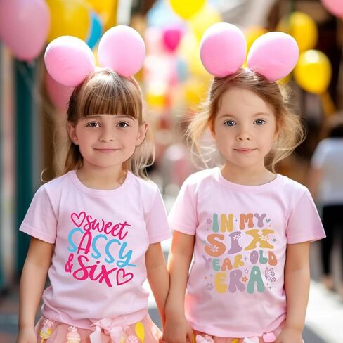 Girls 6th Birthday Shirts for Kid Girls 6 Years Old Birthday Outfit Pink in Saudi Arabia