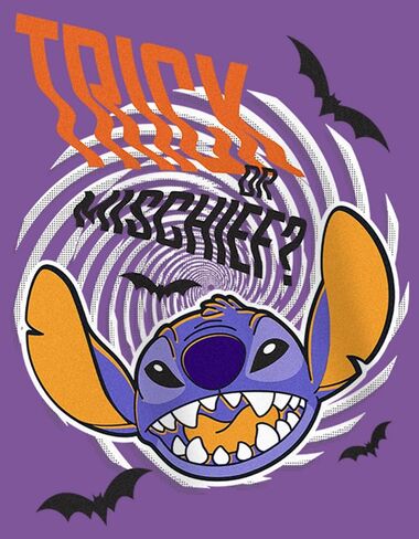 Disney Lilo & Stitch Trick Or Mischief Halloween Girls Heather T-Shirt in Saudi Arabia