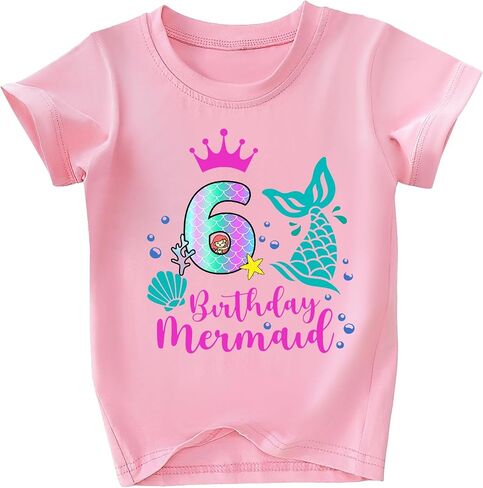 Girls 6th Birthday Shirts for Kid Girls 6 Years Old Birthday Outfit Pink in Saudi Arabia
