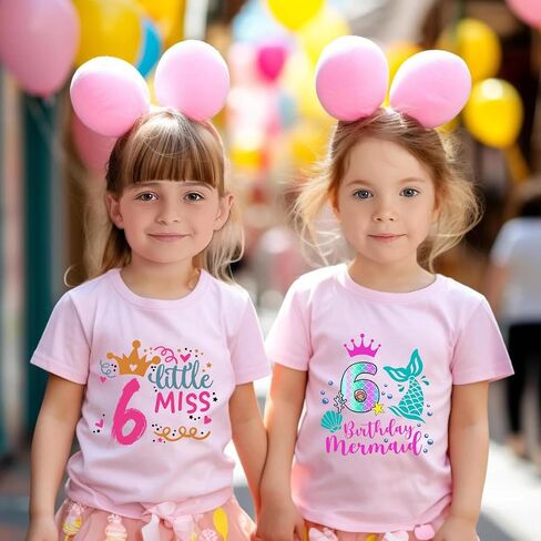 Girls 6th Birthday Shirts for Kid Girls 6 Years Old Birthday Outfit Pink in Saudi Arabia