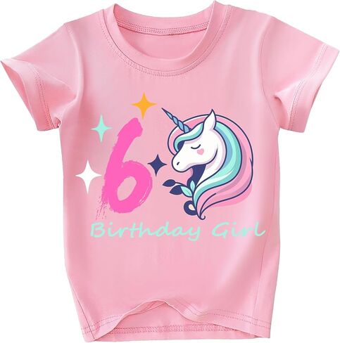 Girls 6th Birthday Shirts for Kid Girls 6 Years Old Birthday Outfit Pink in Saudi Arabia
