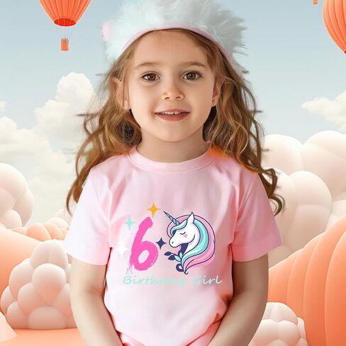 Girls 6th Birthday Shirts for Kid Girls 6 Years Old Birthday Outfit Pink in Saudi Arabia