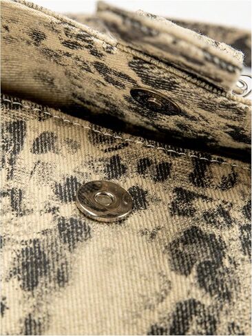 QWINEE Women's Y2K Leopard Print Shoulder Bag Denim Handbags Retro Cheetah Purses Top Handle Buckle Clutch Underarm Bag in Saudi Arabia