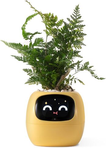 Ivy Smart Flower Pot for Home Decoration Plants Companion Neat Desk Setup Gift Home Pet Planter Robot Guidance on Plant Care with Emojis Pet Friends (Pink) in Saudi Arabia