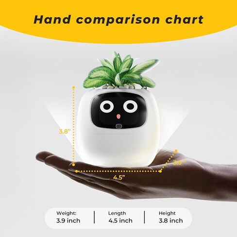 Ivy Smart Flower Pot for Home Decoration Plants Companion Neat Desk Setup Gift Home Pet Planter Robot Guidance on Plant Care with Emojis Pet Friends (Pink) in Saudi Arabia