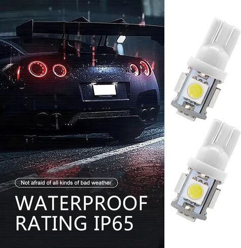 10PCS T10 Car LED Light Bulb, Wedge LED Bulb 5SMD 5050 Chips, 12V Dash Bulbs Replaces 194 158 168 193 198, Auto Interior Lights for Dome Map, Trunk, dashboard (White) in Saudi Arabia