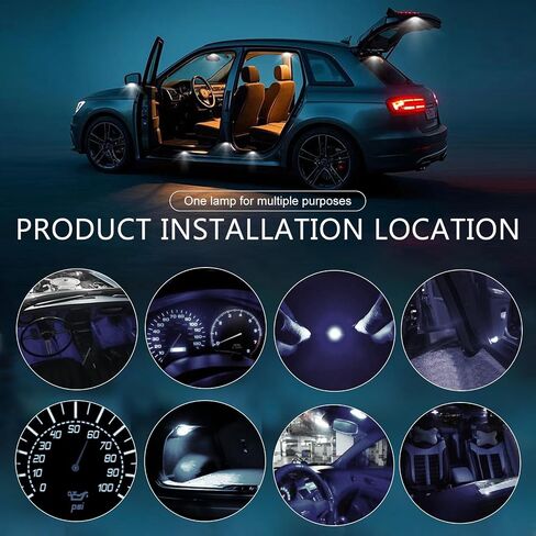 10PCS T10 Car LED Light Bulb, Wedge LED Bulb 5SMD 5050 Chips, 12V Dash Bulbs Replaces 194 158 168 193 198, Auto Interior Lights for Dome Map, Trunk, dashboard (White) in Saudi Arabia