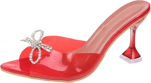 Transparent Heel Sandals Women Wedding Shoes Summer Block High Heels Sandals Patent Leather Sandals Summer Sandals Office Model in Kuwait