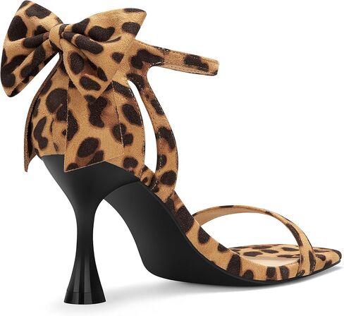 Carcuume Women's Square Toe Heels Bow Tie Ankle Strap Heel Sandals Open Toe Wedding Shoes in Kuwait