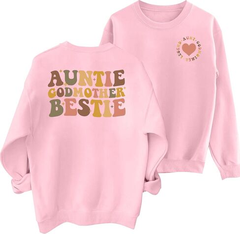 Auntie Sweatshirt for Women Godmother Bestie Long Sleeve Godmama Shirts Aunt Top Casual Loose Outfits in Saudi Arabia