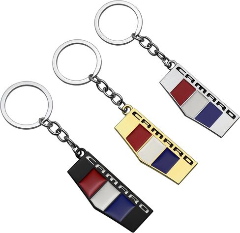 1Pc Camaro Key Chain Ring 3D Finish Keychain Keyring Alloy Key Holder Key Fob Replacement For Camaro Accessories (White) in Saudi Arabia