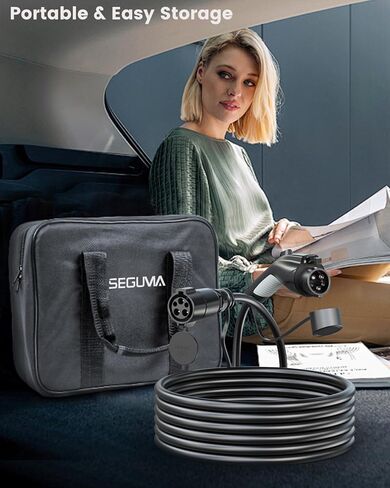 EV Charger Extension Cable 30ft, 40Amp J1772 Extension Cable Compatible with 110V-240V SAE J1772 Level 1 Level 2 EV Chargers, Workable for All J1772 BEVs/PHEVs, IP66 EV Charger Cord with Carrying Bag in Kuwait