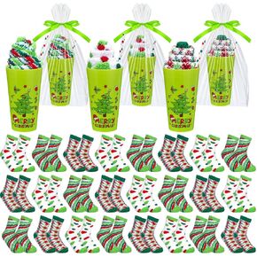 10 Sets Funny Christmas Cupcake Fuzzy Socks for Women Cute Fluffy DIY Socks Winter Xmas Birthday Holiday Gifts Bulk in Kuwait