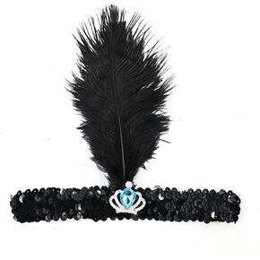 عصابة رأس للهالوين من عشرينيات القرن العشرين من أغطية الرأس لحفلات الكرنفال للنساء، عصابة رأس من الريش الزعنفة لحفلة غاتسبي in Kuwait