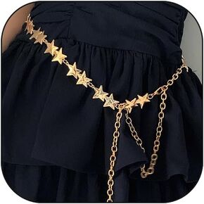 Chain Belt Silver Waist Chain for Women Western Metal Belt Gold Sun Moon Waist Belts for Dresses Jeans Belts in Saudi Arabia