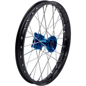 Tusk Impact Complete Wheel - Front 17 x 1.40 Black Rim/Silver Spoke/Blue Hub Compatible with Yamaha YZ85LW 2024-2025/YZ85 2002-2025 in Saudi Arabia