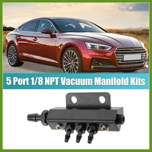 Universal Vacuum Manifold Kit 1/8" Ports 1/2" Interfaces Block Intake Manifold for Car Fuel Gas Wastegate Turbo Boost Replace Parts Vehicle Components in Saudi Arabia