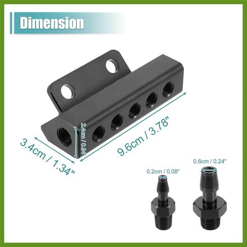 Universal Vacuum Manifold Kit 1/8" Ports 1/2" Interfaces Block Intake Manifold for Car Fuel Gas Wastegate Turbo Boost Replace Parts Vehicle Components in Saudi Arabia