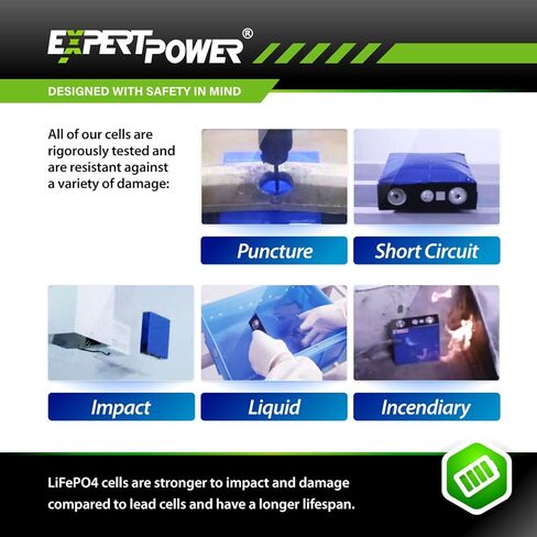 ExpertPower 16 Pack 3.2V 304Ah LiFePO4 Lithium Battery Cell | UL2580 A+ Grade 4000-7000 Cycles & 10-Year LifeSpan | Deep Cycle Rechargeable & EV Grade | Home, Cabin, Off-Grid, Solar, Golf Cart, ATV in Saudi Arabia