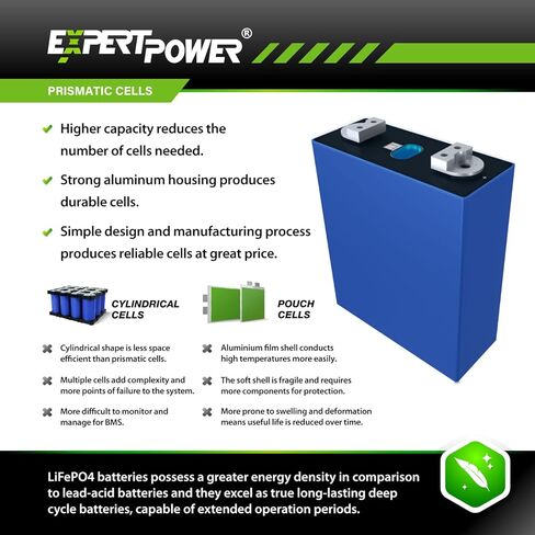ExpertPower 16 Pack 3.2V 304Ah LiFePO4 Lithium Battery Cell | UL2580 A+ Grade 4000-7000 Cycles & 10-Year LifeSpan | Deep Cycle Rechargeable & EV Grade | Home, Cabin, Off-Grid, Solar, Golf Cart, ATV in Saudi Arabia