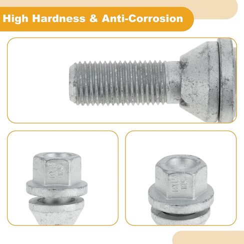 5 Pcs M14x1.5 Wheel Lug Stud for Volvo S60 2001-2020 Front Rear Wheel Stud Bolt Set No.31423735 Alloy Steel Silver Tone in Saudi Arabia