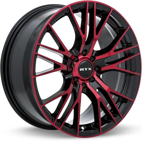 RTX VERTEX Custom Wheel - 20x8.5, 38 Offset, 5x114.3 Bolt Pattern, 73.1mm Hub - Black with Machined Red Face Rim in Saudi Arabia