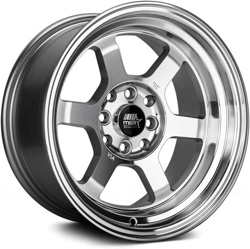 MST Time Attack 15x8 Wheels - Dual Bolt Pattern 4X100 & 4X114.3 ET0 (Matte Bronze with a Bronze Machined Lip) – Must-Have Car Accessories (4 Units) in Kuwait