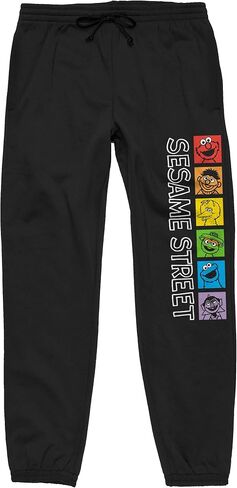 بنطال رياضي برسومات قوس قزح للبالغين من الجنسين باللون الأسود من Sesame Street Rainbow Character Grid in Saudi Arabia