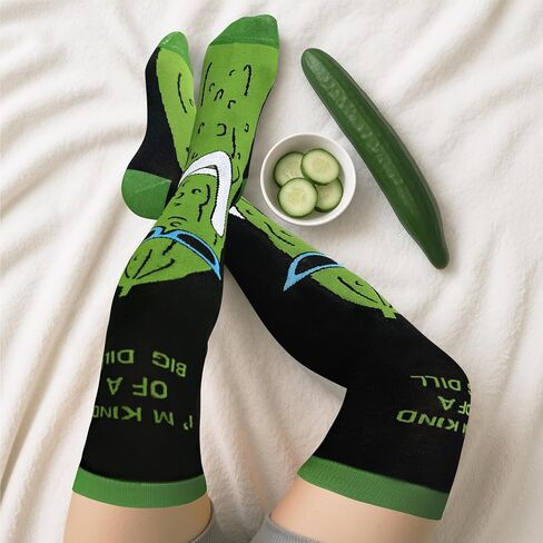 Pickle Socks Funny Gifts White Elephant Gifts for Adults Novelty Pickle Gift for Women Girls Kids Gag Sock Over Knee in Saudi Arabia