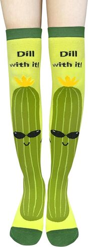 Pickle Socks Funny Gifts White Elephant Gifts for Adults Novelty Pickle Gift for Women Girls Kids Gag Sock Over Knee in Saudi Arabia