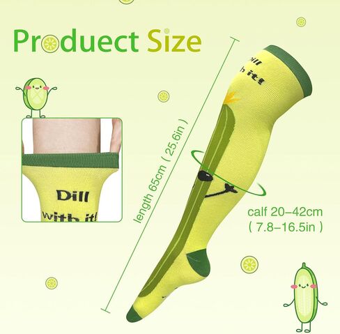Pickle Socks Funny Gifts White Elephant Gifts for Adults Novelty Pickle Gift for Women Girls Kids Gag Sock Over Knee in Saudi Arabia