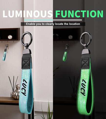 Custom Glow in The Dark Wristlet Keychain, Personalized Reflective Charm, Reflective Bag Pendant - Perfect for Bagpacks, Keys, Luggage in Saudi Arabia