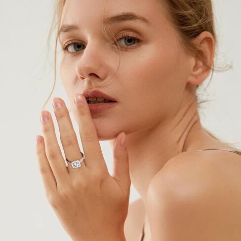 Plated Cubic Zirconia Ring - Stunning Three-in-One Halo Design for Engagement, Wedding, and Promise with a 6.5mm Mainstone in Saudi Arabia