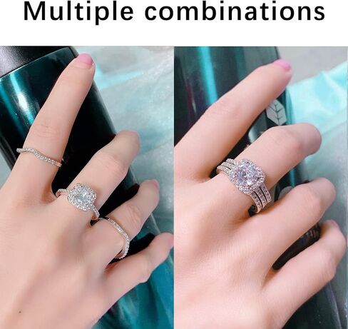 Plated Cubic Zirconia Ring - Stunning Three-in-One Halo Design for Engagement, Wedding, and Promise with a 6.5mm Mainstone in Saudi Arabia