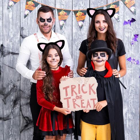 Cat Ears Headband with Pink Inner Ears – Fuzzy Plush Kitten Costume Hair Accessory for Adults and Kids, Soft Makeup Headband for Halloween, Cosplay, Photo Props, and Animal-Themed Party Favors in Saudi Arabia