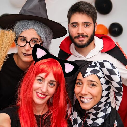 Cat Ears Headband with Pink Inner Ears – Fuzzy Plush Kitten Costume Hair Accessory for Adults and Kids, Soft Makeup Headband for Halloween, Cosplay, Photo Props, and Animal-Themed Party Favors in Saudi Arabia