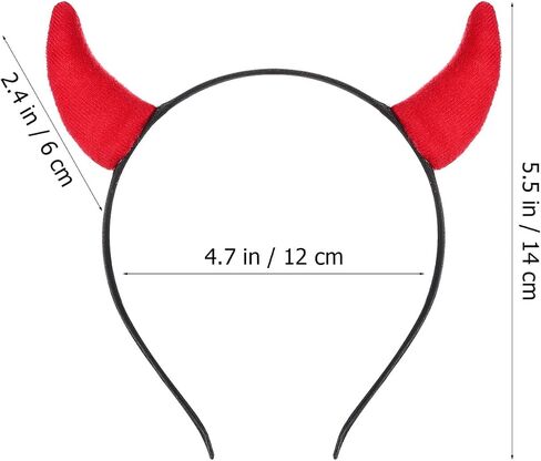 MAGICLULU 6 قطع من عصابة الشعر على شكل قرن الشيطان للهالوين: عصابة رأس على شكل قرن الثور الأحمر ملحقات تنكرية حمراء لمناسبات حفلات الهالوين in Saudi Arabia