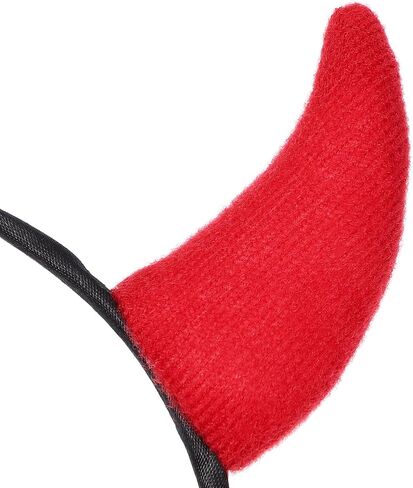 MAGICLULU 6 قطع من عصابة الشعر على شكل قرن الشيطان للهالوين: عصابة رأس على شكل قرن الثور الأحمر ملحقات تنكرية حمراء لمناسبات حفلات الهالوين in Saudi Arabia