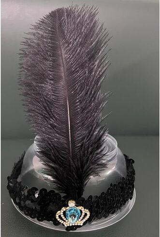 عصابة رأس للهالوين من عشرينيات القرن العشرين من أغطية الرأس لحفلات الكرنفال للنساء، عصابة رأس من الريش الزعنفة لحفلة غاتسبي in Kuwait