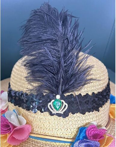 Halloween Headband 1920s Carnival Party Headwear for Women Grils, Flapper Feather Headband for Gatsby Theme Party in Kuwait