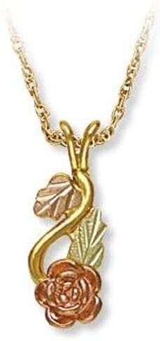 Landstroms 10K Black Hills Gold Rose Pendant with 12K Leaves in Saudi Arabia