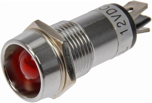 KarParts360 Light Indicator | Red Lens Color | Metal Housing | Pressure Fit Attachment Method | LED Bulb | With Bulbs | Silver in Saudi Arabia