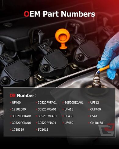 عبوات ملف الإشعال وشمعات الإشعال إيريديوم تناسب 2006-2008 لسيارة Honda Pilot 2006-2008 لسيارة Honda Ridgeline 2004-2007 لسيارة Saturn Vue 2003-2006 لسيارة Acura MDX، مجموعة من 6، 12582000 UF400 in Saudi Arabia